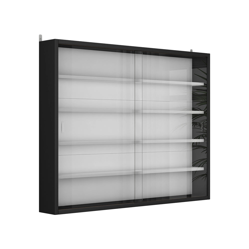 Vicco Vetrina a parete Nero/bianco Con 4 ripiani