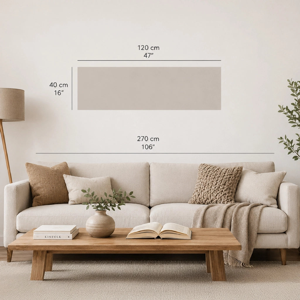 Quadro Moderno su Tela per Soggiorno e Camera da Letto 40x120 cm - Stampa Professionale su Telaio in Legno con Gancio Integrato - Dipinto Panoramico Decorativo da Parete. ASS2-DIS2