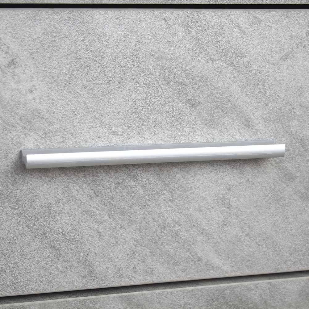 Mobile Cassettiera Moderna 3 Porte 2 Cassetti Design Minimal Bianco Cemento 120cm
