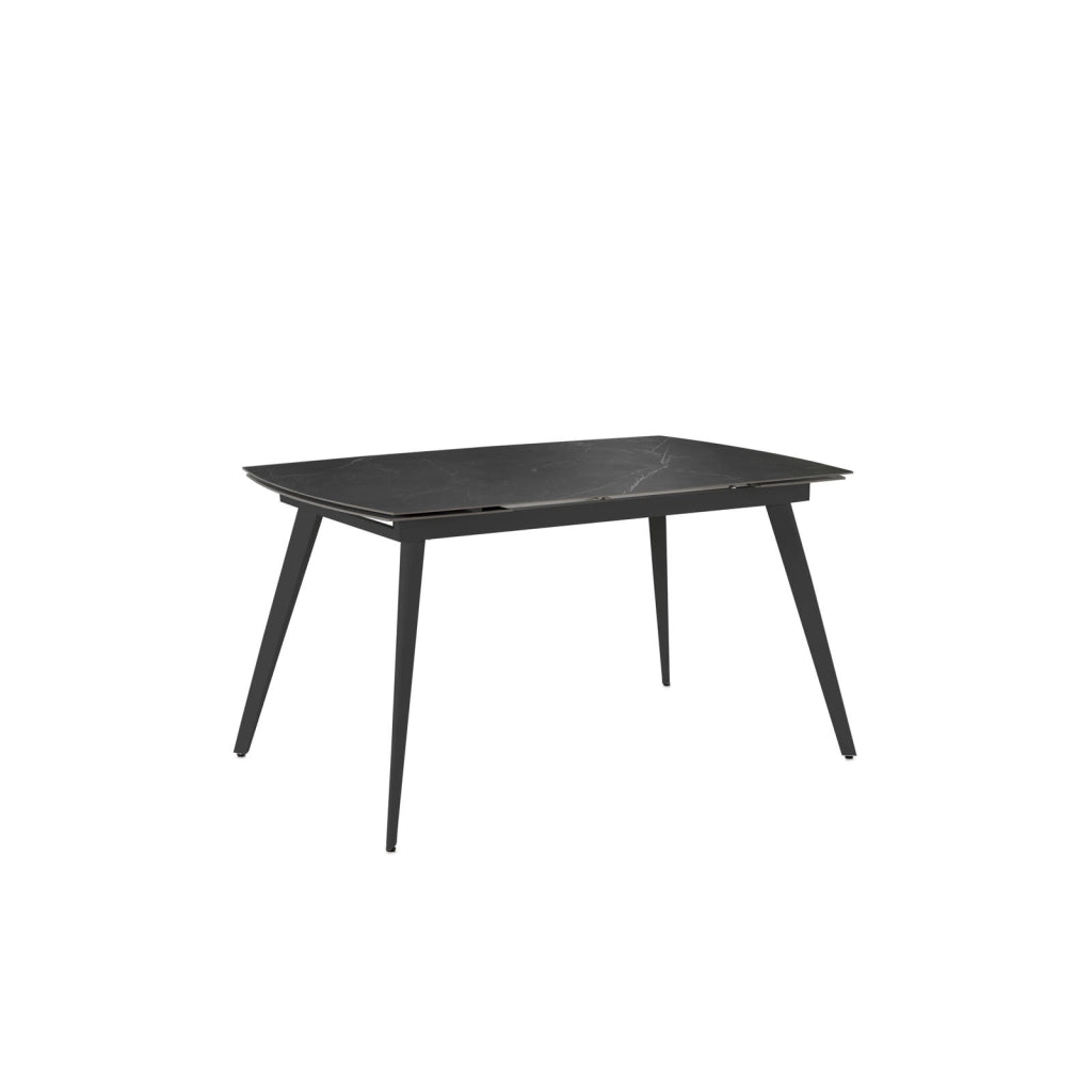 Tavolo Allungabile Nicolas 90x140/200x76 cm Top in Gres Marmo Nero