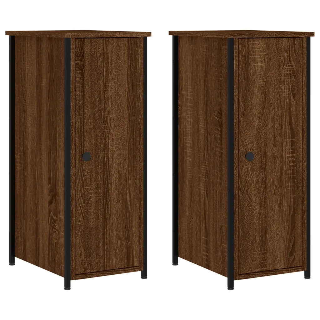 Comodini Rovere Marrone 2 pz 32x42x80 cm in Legno Multistrato 825972