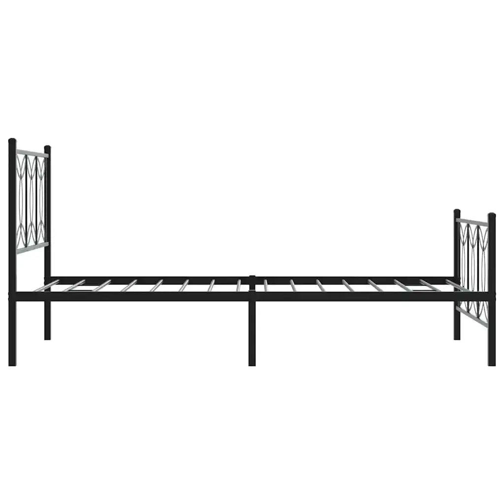 vidaXL Giroletto con Testiera e Pediera Metallo Nero 100x200 cm