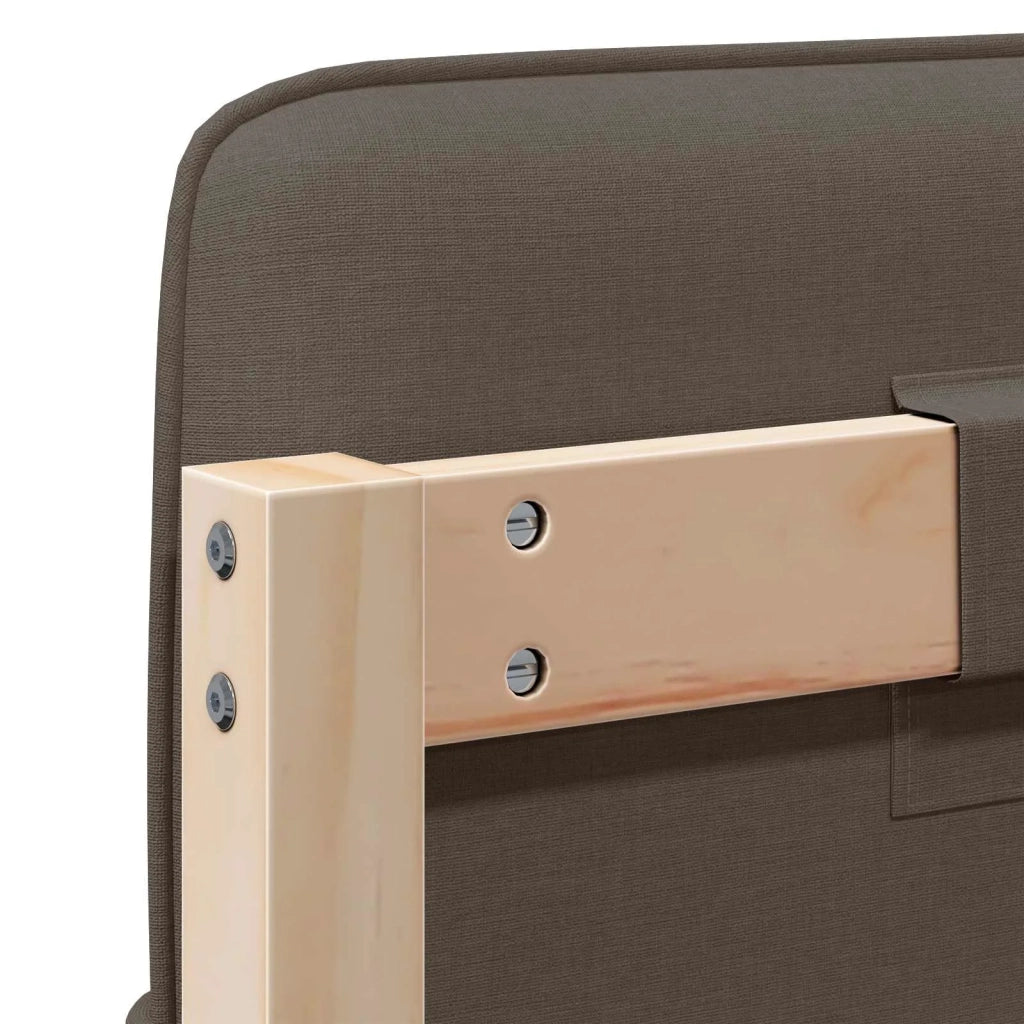 Testiera | Testata imbottita Marrone e taupe 135 cm Pino massello