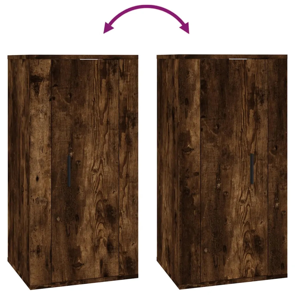 Mobile Porta TV a Parete Rovere Fumo 40x34,5x80 cm 816677