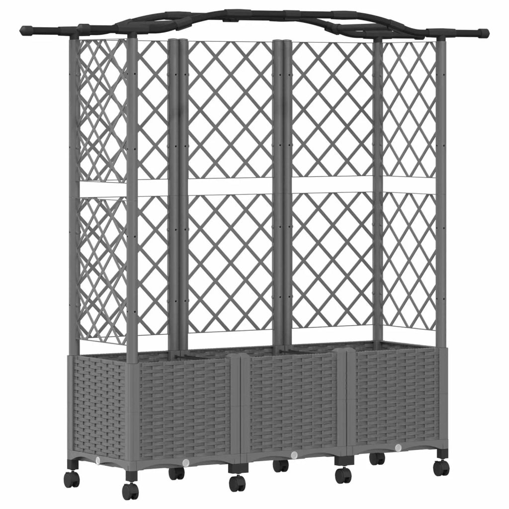 Letto Rialzato con Griglia e Tetto Grigio Chiaro PP 3423111