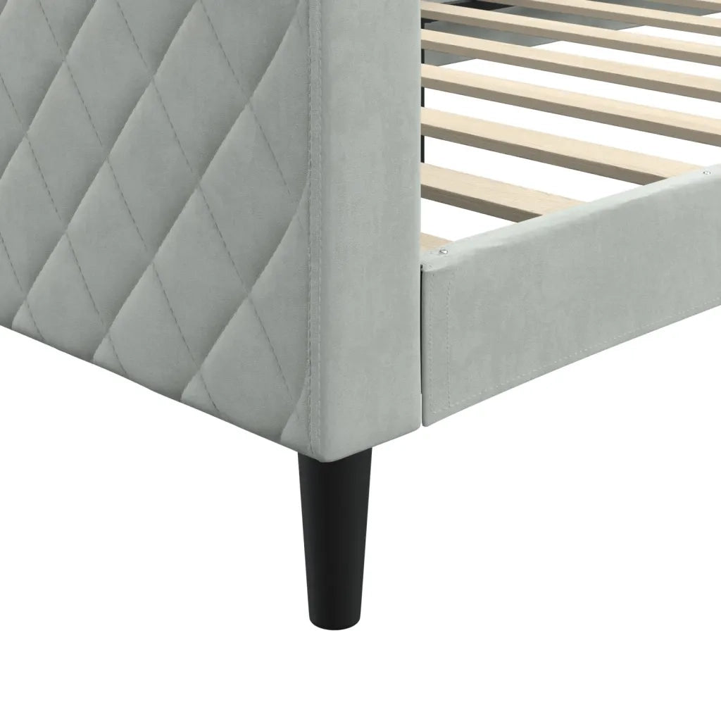 Letto singolo | Letto per adulti | Letto da Giorno Grigio Chiaro 90x190 cm in Velluto
