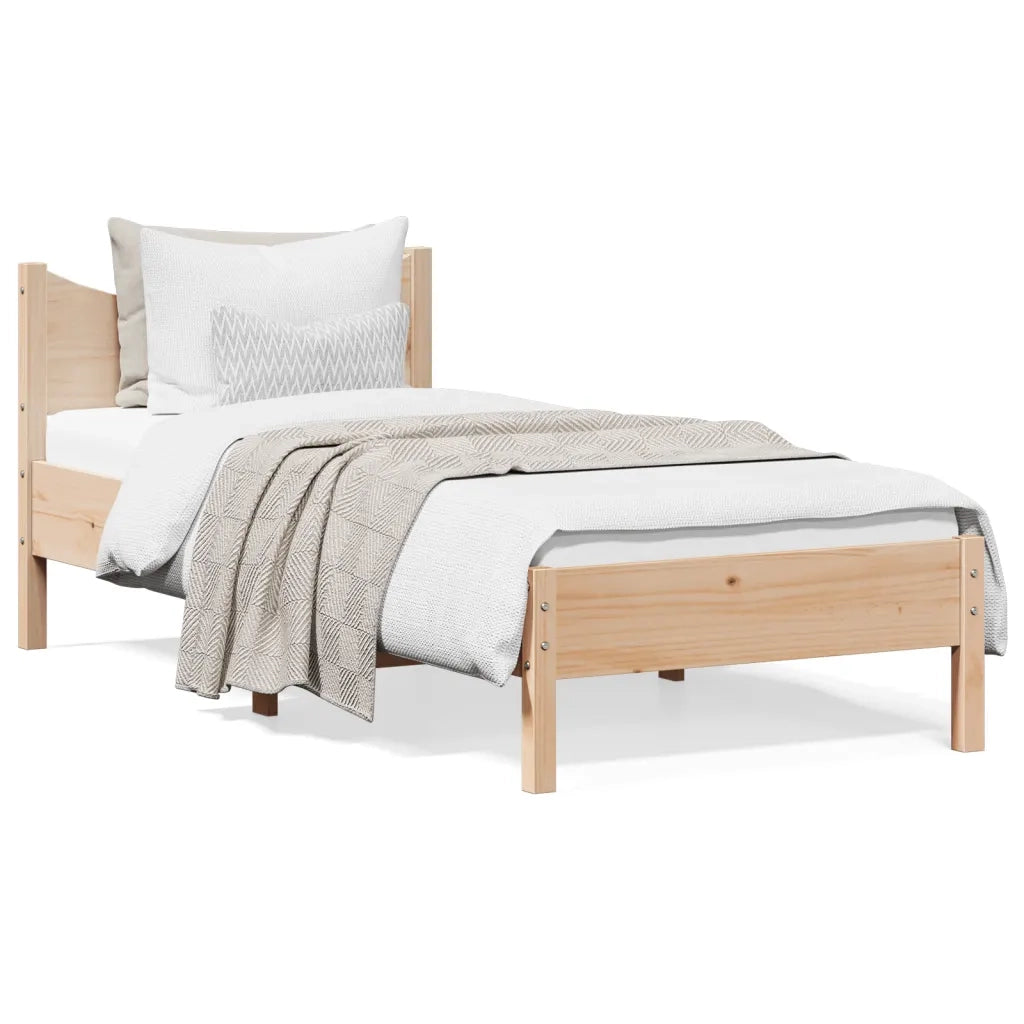 Letto senza Materasso 75x190 cm in Legno Massello Pino 844757