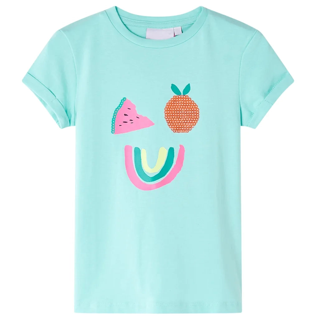Maglietta da Bambina Menta Chiaro 128cod mxl 109196