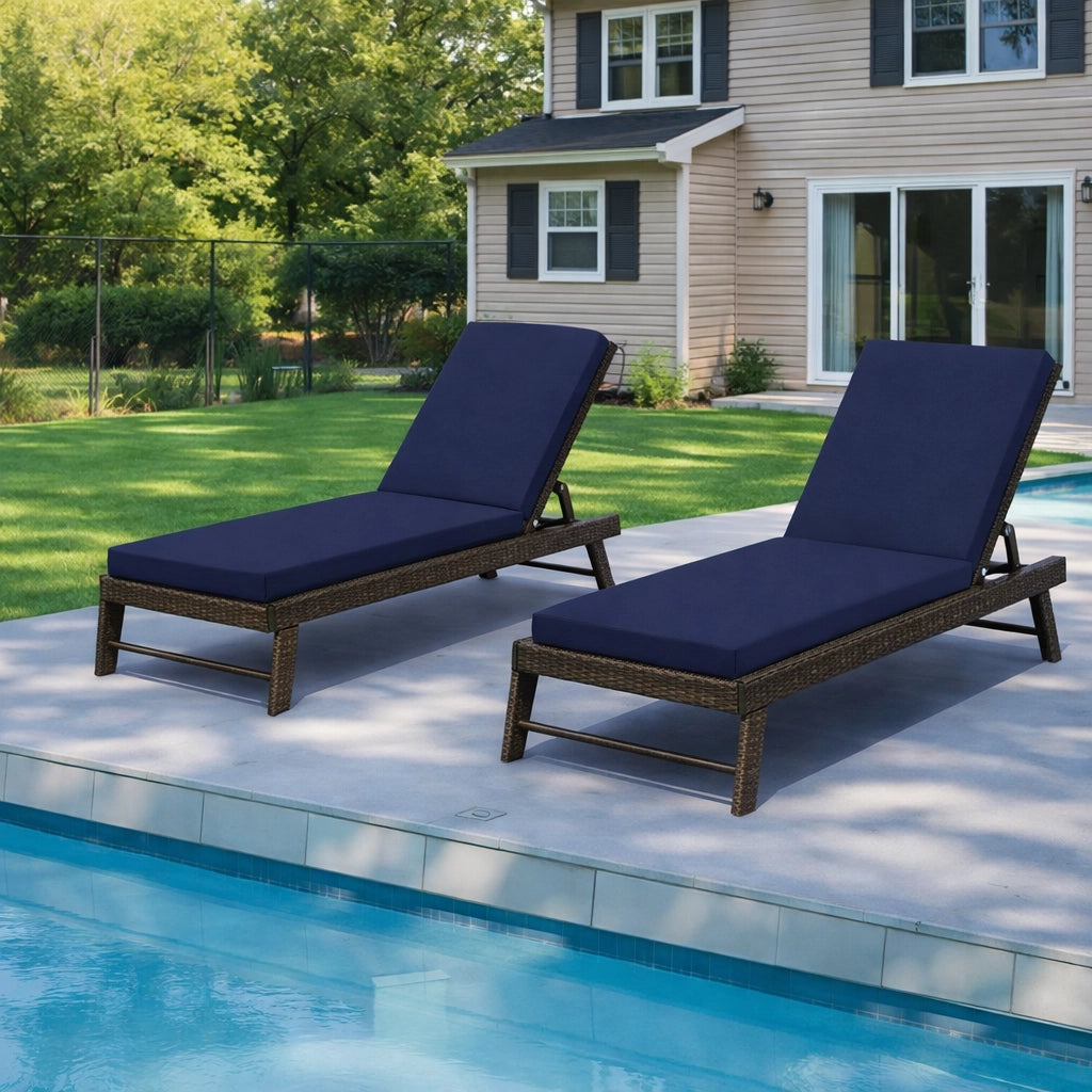 Set 2 Cuscini per Sedie a Sdraio da Giardino ¨C Xylo ¨C Blu Marino