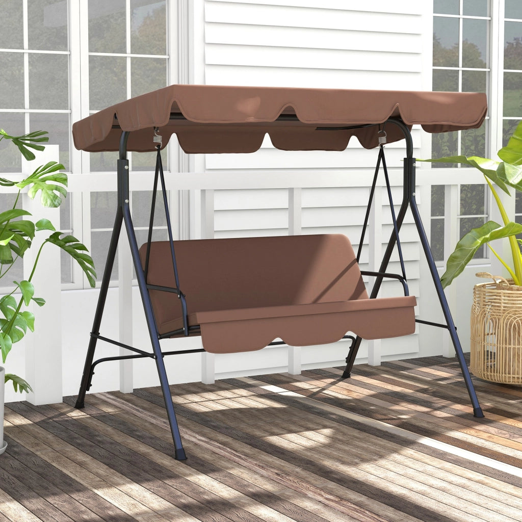 Balancelle Giardino 3 Posti ¨C zephmum ¨C Grigio Marrone 172x110x153 cm