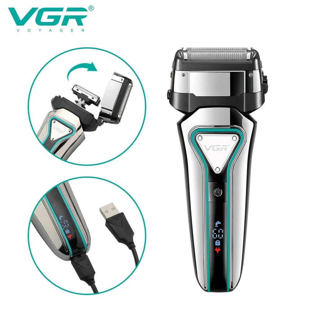 Trade Shop - Vgr V-333 Foil Shaver Rasoio Professionale Barber Trimmer Rasatura Zero - Silver