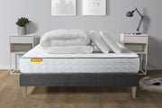 Pacchetto letto completo - Materasso 140x190cm + Box spring con doghe (kit) + 2 cuscini + Piumino - Memo