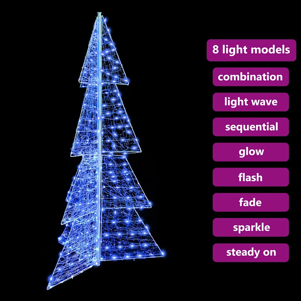 Albero di Natale con 240 LED-Luci decorative natalizie Blu 180 cm Acrilico 275976