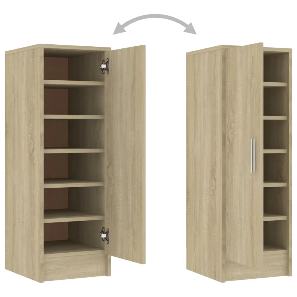 Scarpiera mobile contenitore per scarpe mobile per ingresso/corridoio/soggiorno rovere Sonoma 32 x 35 x 92 cm legno ingegnerizzato marrone 02_0021695