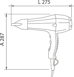 Asciugacapelli Phon a Pistola 1800W Vama Fit Phon Bianco