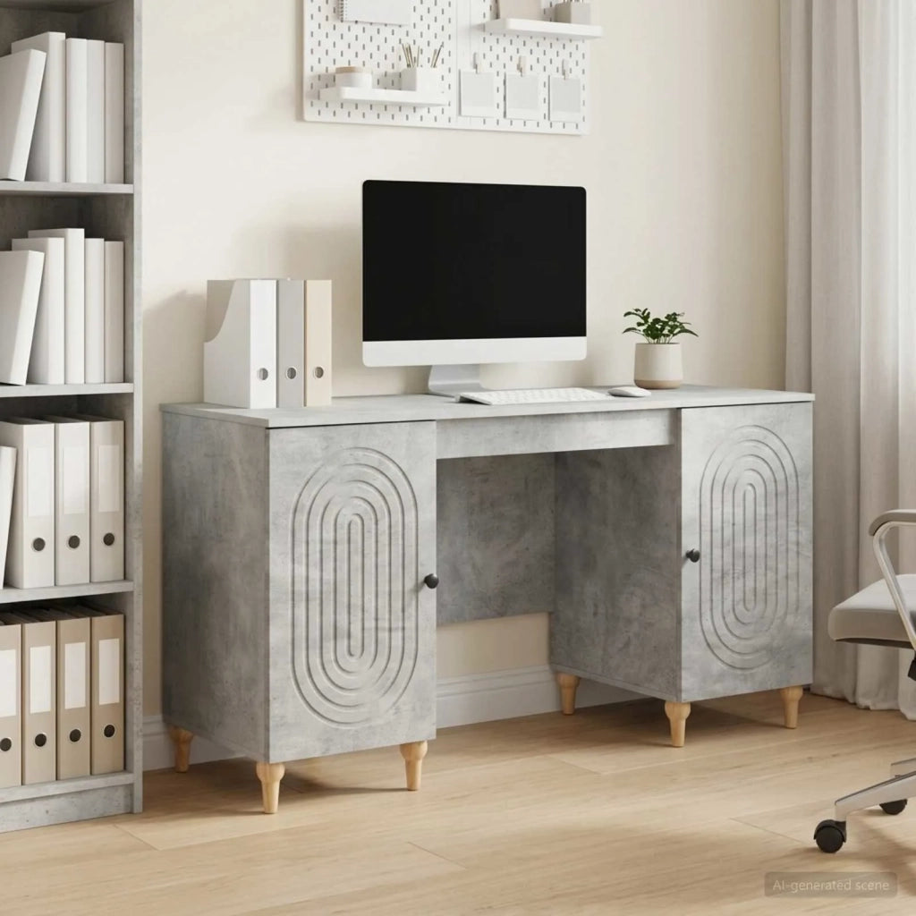 Scrivania con lo scaffale Grigio Cemento 142,5 x 50 x 75 cm 3414579