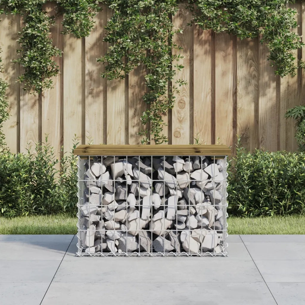 Panchina da Giardino | Panca da Giardino Design Gabbione 63x31,5x42 cm Pino Impregnato