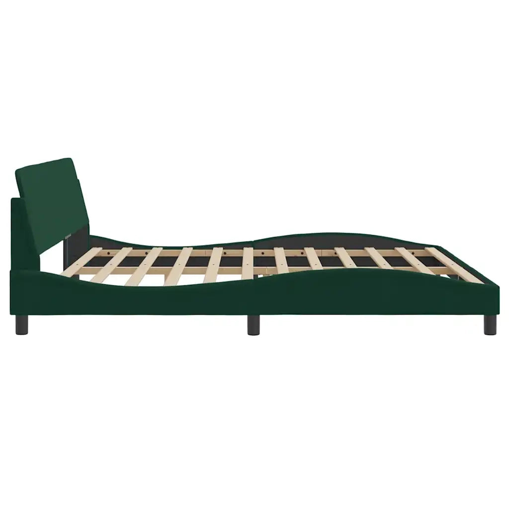 Giroletto-Struttura Letto Dover Verde Scuro 200x200 cm in Velluto
