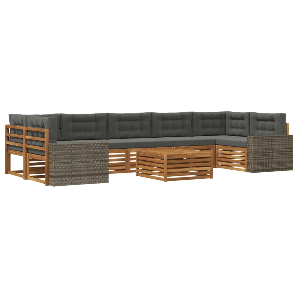 Set di divani da esterno 8 pz Naturale e Antracite 3383160