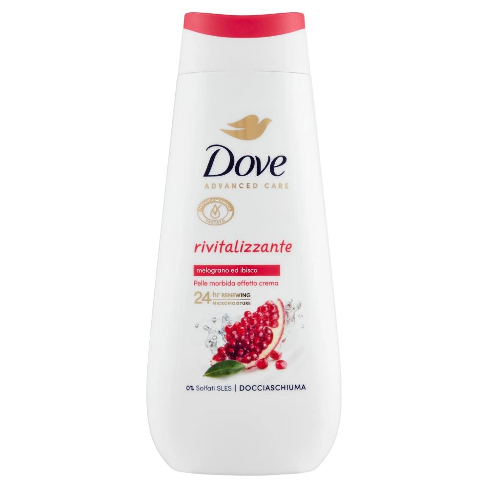 DOVE ADVANCED CARE DOCCIASCHIUMA RIVITALIZZANTE MELOGRANO E IBISCO 225 ML
