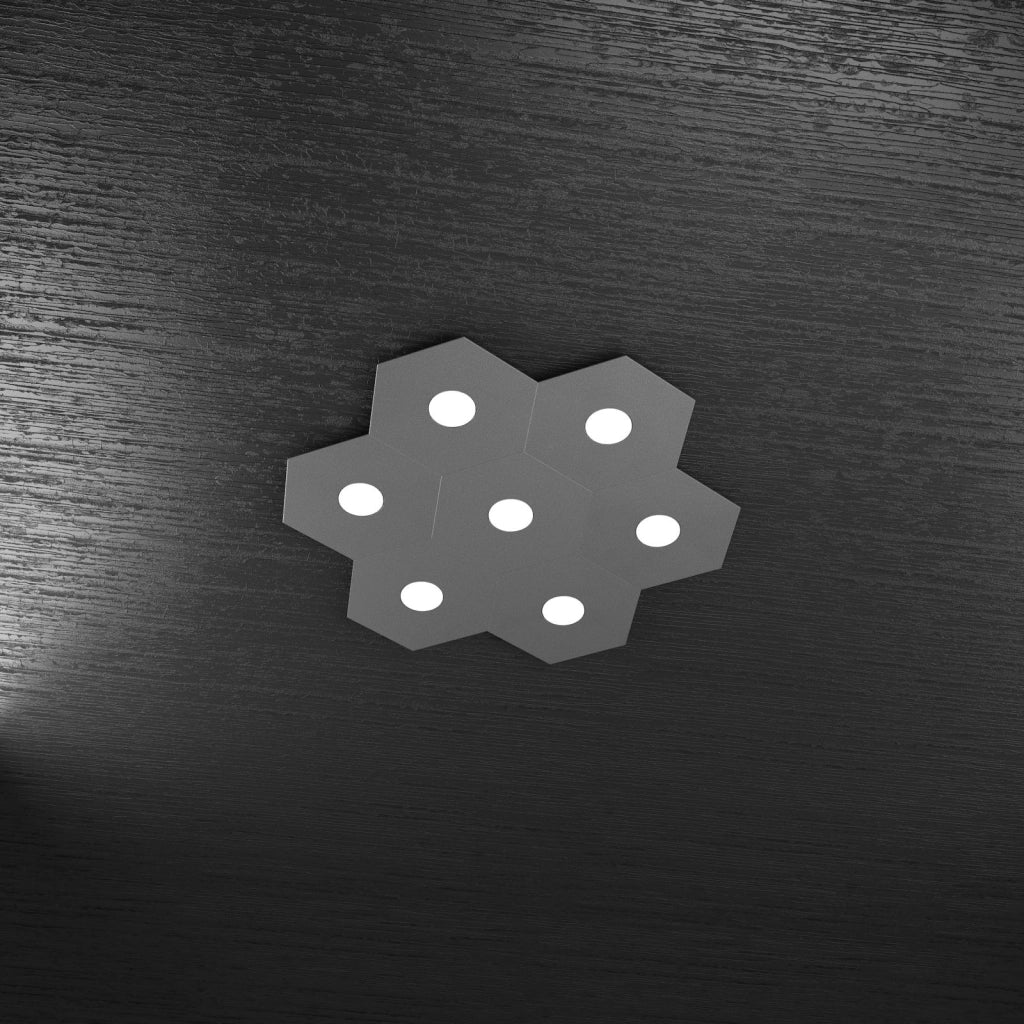 HEXAGON APPLIQUE-PLAFONIERA 7 LUCI GRIGIO ANTRACITE 1142-7L-GA