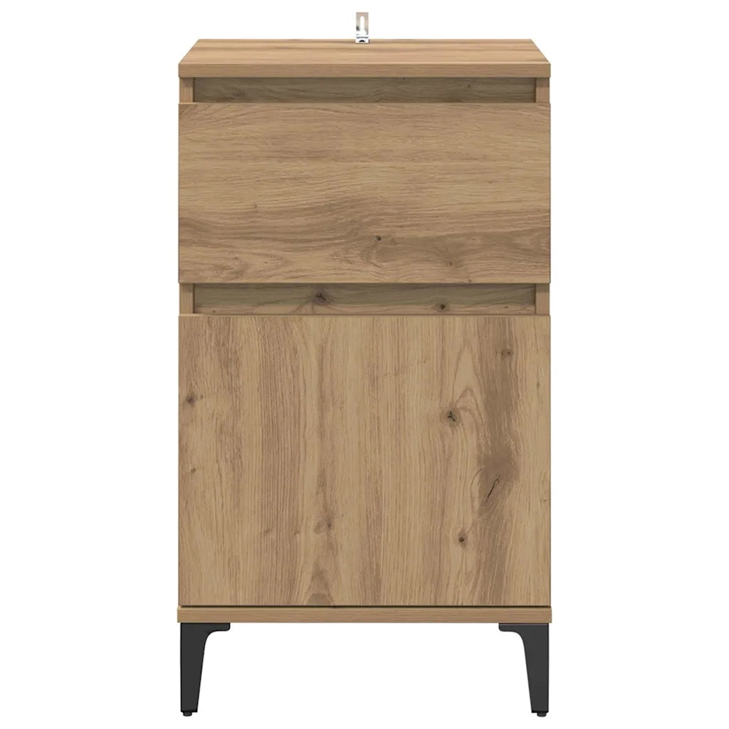 Armadio da Notte 2 pcs Rovere artigianale 40 x 35 x 70 cm