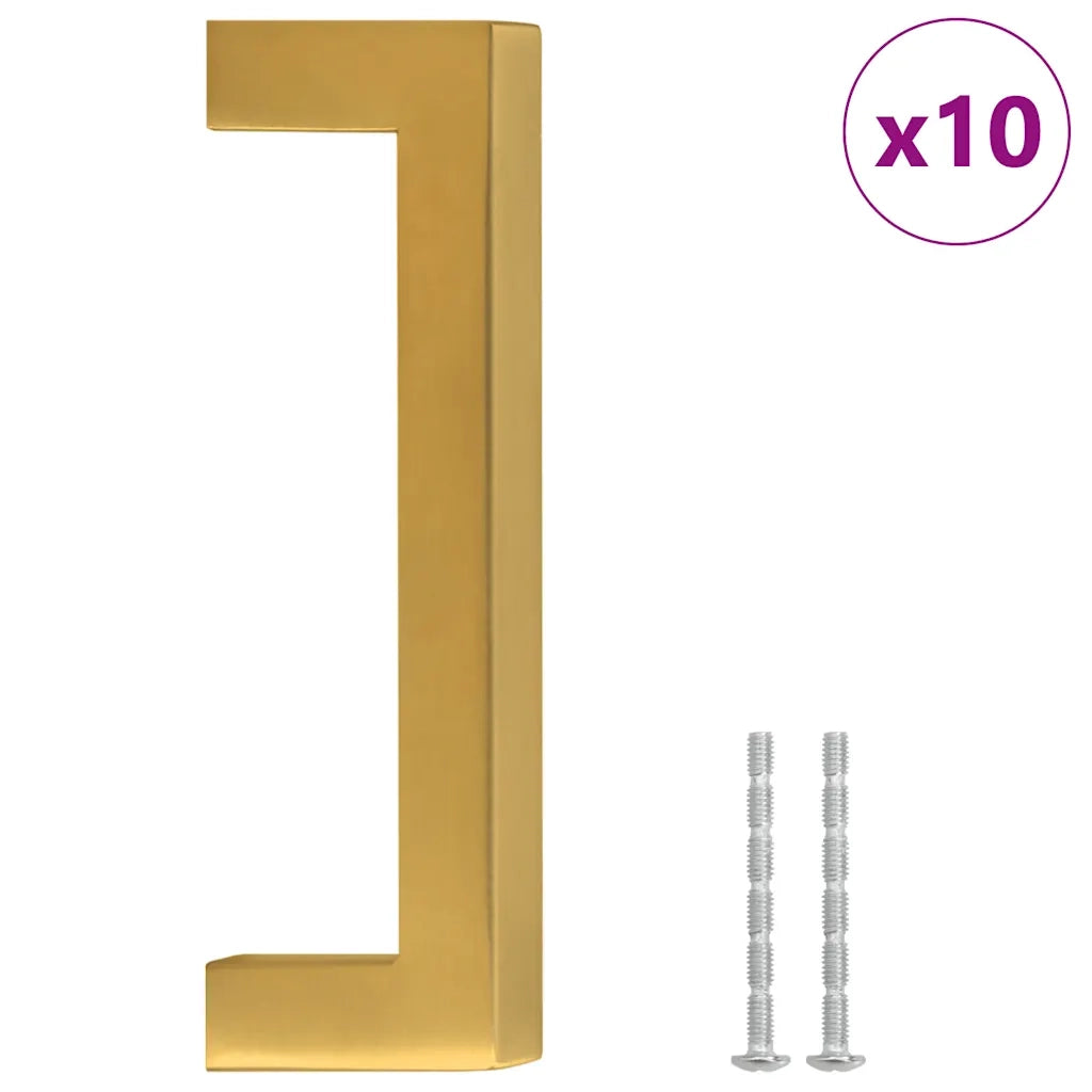Maniglie per Mobili 10pz Oro 96mm in Acciaio Inox 155389