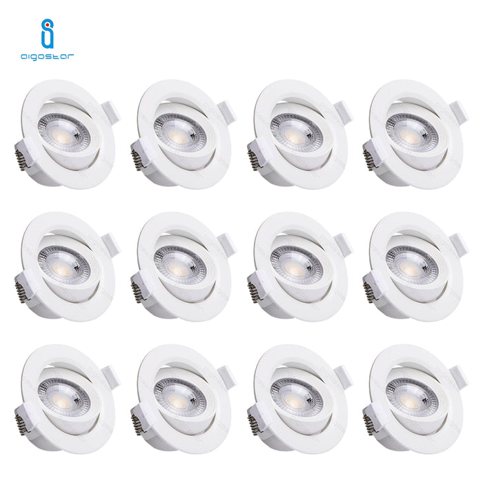 FARETTO LED ORIENTABILE DA INCASSO 7W 6500K BIANCO FREDDO 12 PEZZI