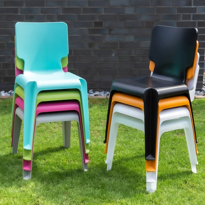 Sedia impilabile, sedia in plastica impilabile, robusta, vari colori