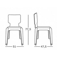 Sedia impilabile, sedia in plastica impilabile, robusta, vari colori