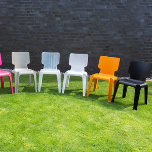 Sedia impilabile, sedia in plastica impilabile, robusta, vari colori