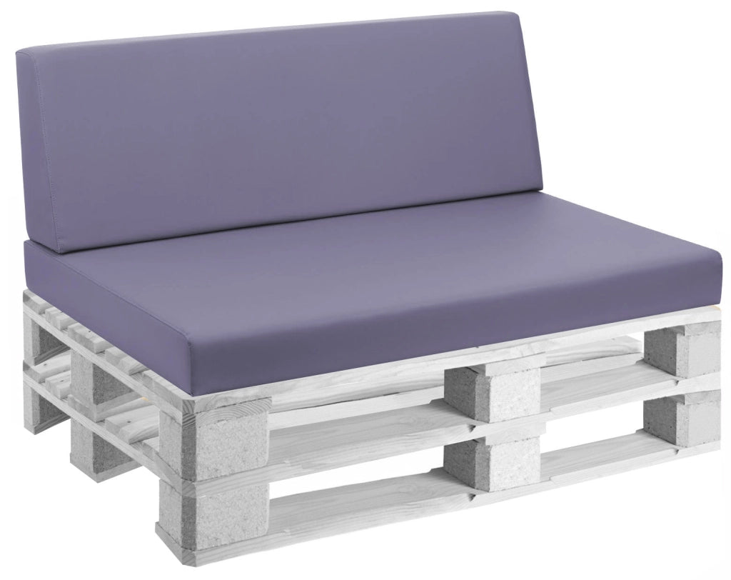 Cuscini per Pallet 120x80 cm Seduta e Schienale in Similpelle Mariotti Reforma Lilla