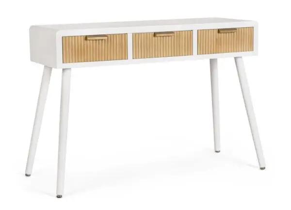 Consolle Charley bianca con 3 cassetti - dimensioni 110X40X78H