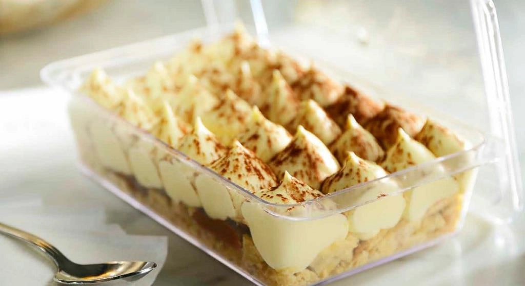 Contenitore dolci tiramisu' con coperchio 8 porzioni confezione da 10 pezzi