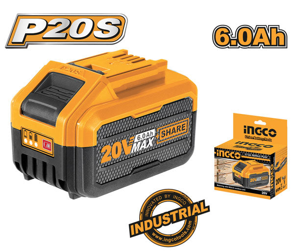 Batteria al Litio P20s 20V 6.0Ah Ingco