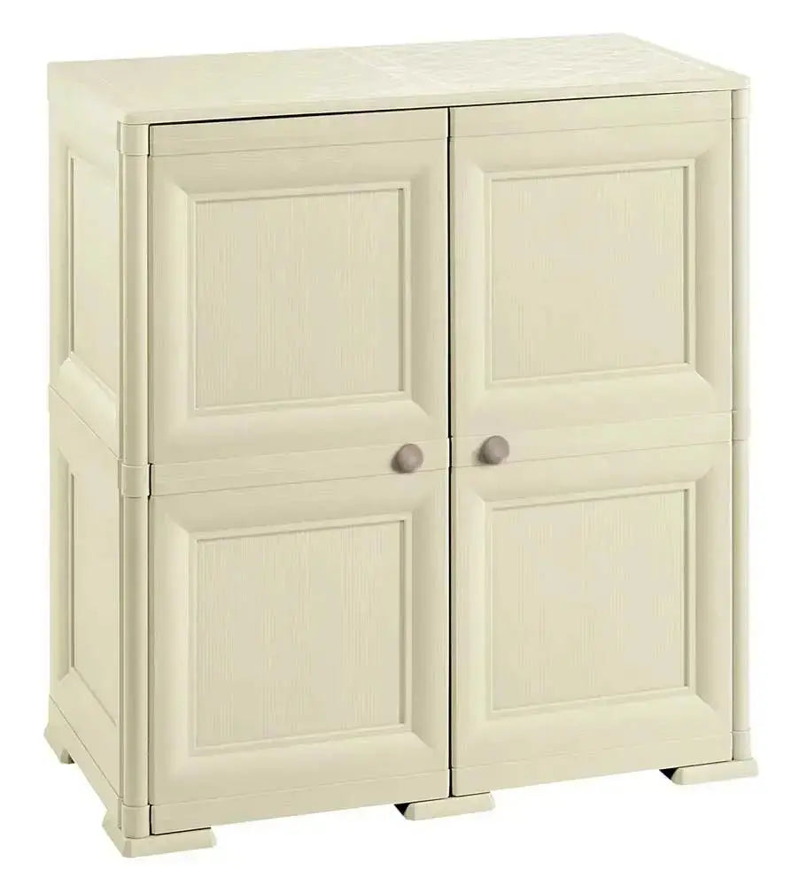 Armadio in resina di alta qualità effetto legno Angora 2 ante 2 moduli