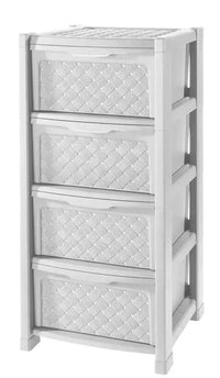 Cassettiera Plastica Bianca con 4 Cassetti Arianna