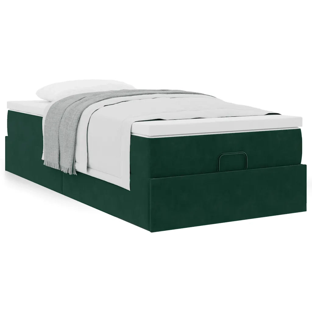 Struttura Letto Pouf con Materasso 90x200 cm in Velluto