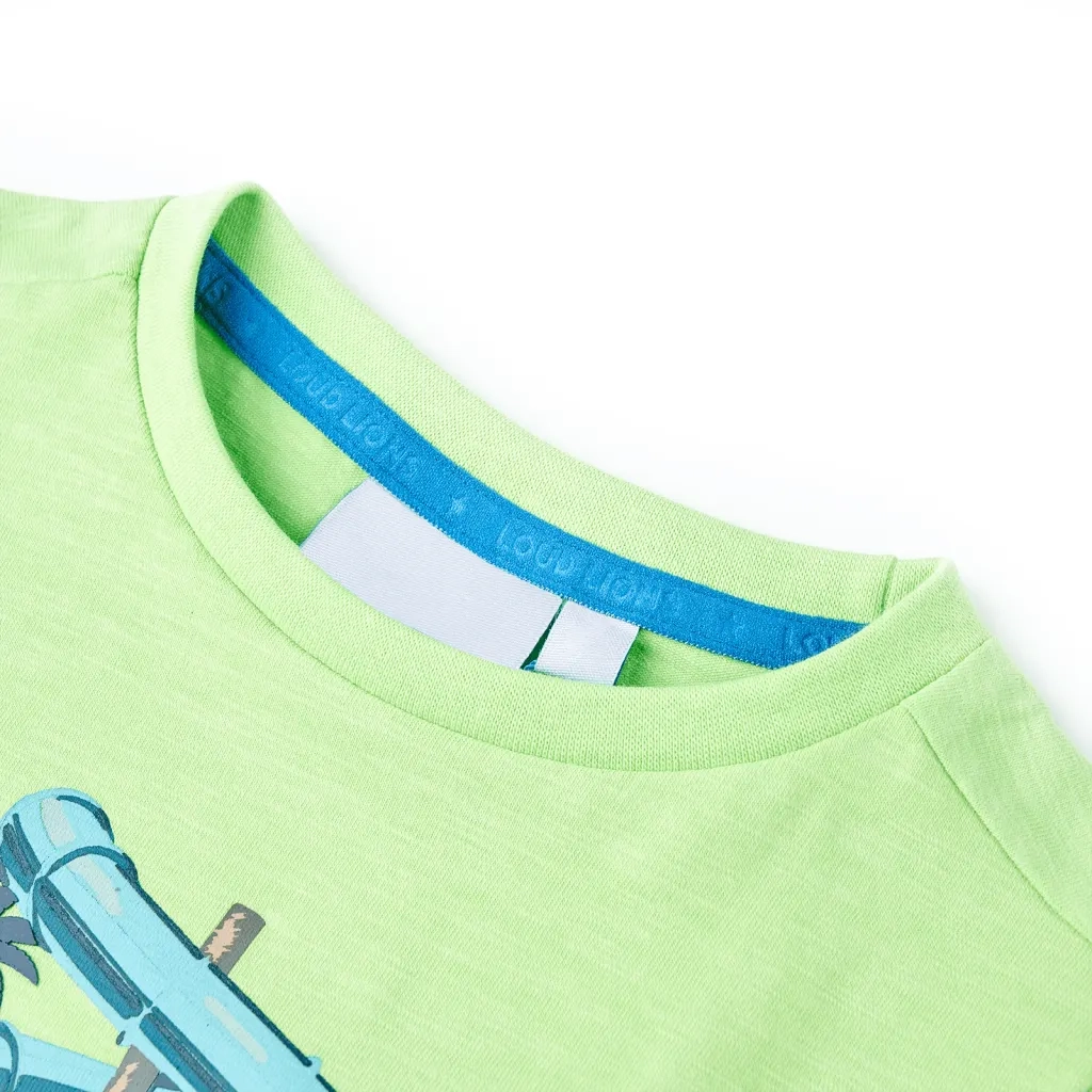 Maglietta da Bambino Verde Neon 128cod mxl 133862