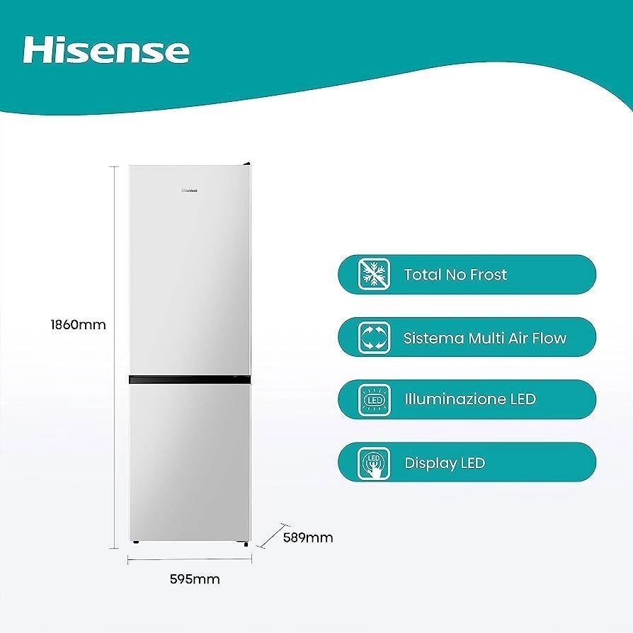 Hisense RB390N4AWE Libera installazione 304 L Bianco