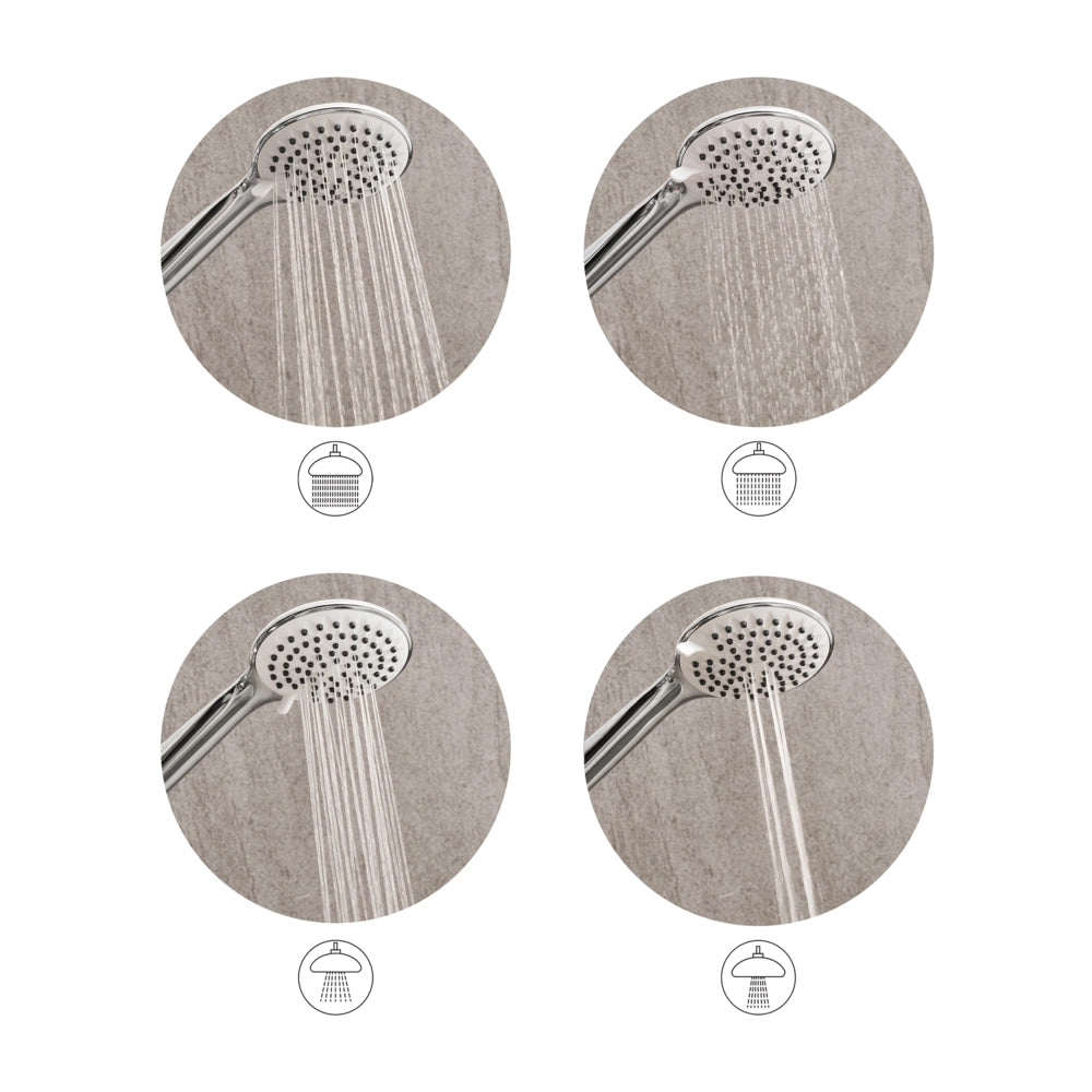 Set doccia classico moderno con tubo 4 modalità di getto Metallo argento Tarma