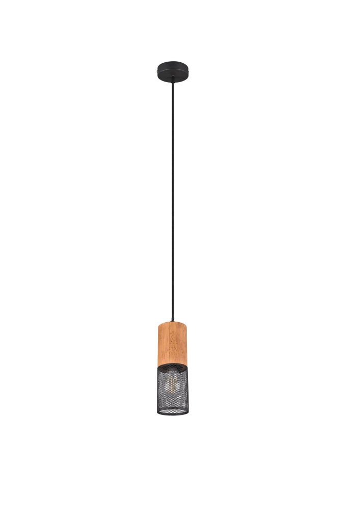 Lampada a Sospensione da Interno a LED in Metallo Nero Opaco