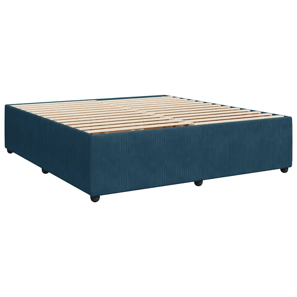 Giroletto a Molle con Materasso Blu 180x200 cm in Velluto 3294716