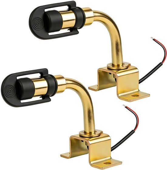 Set di supporti per illuminazione da 2 - 90° L - Universale - 12V/24V - 24 mm Connettore - Acciaio zincato - Supporto per lampade
