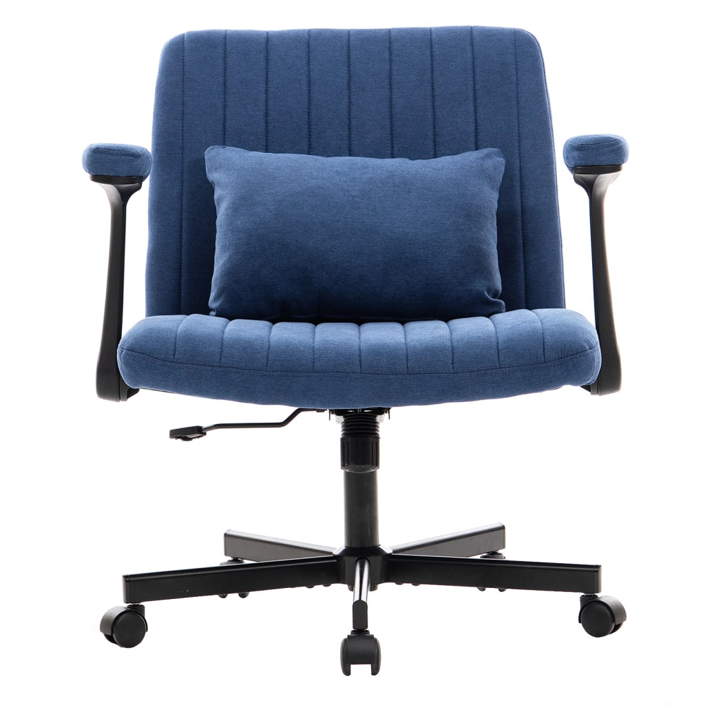 Sedia da ufficio blu in tessuto 65x70x92,9 cm - braccioli ribaltabili