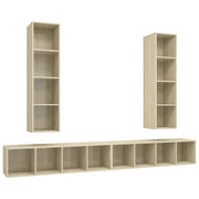 Mobile TV a Parete 4 pz | Armadietto TV | Mobile Porta TV Rovere Sonoma in Legno Multistrato