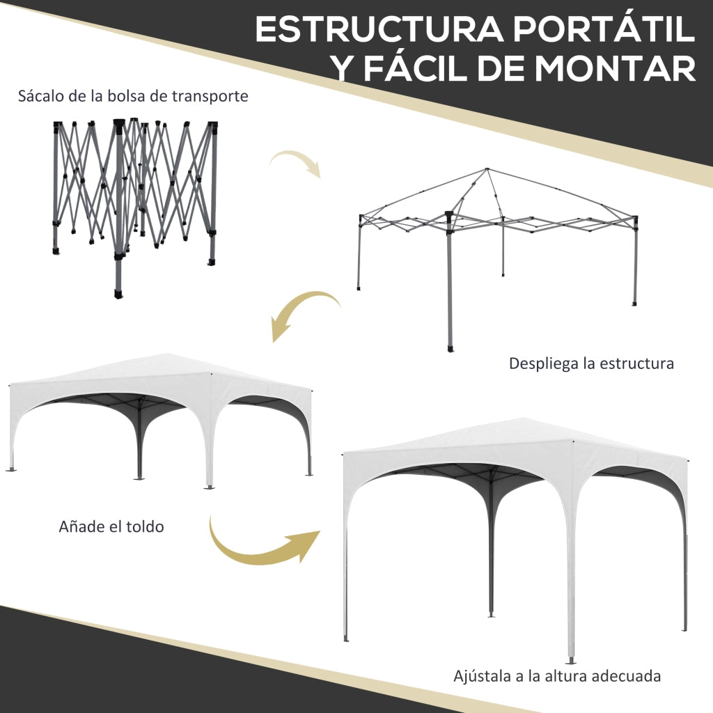 Gazebo da Giardino Pieghevole Regolabile ¨C zephmum ¨C Bianco
