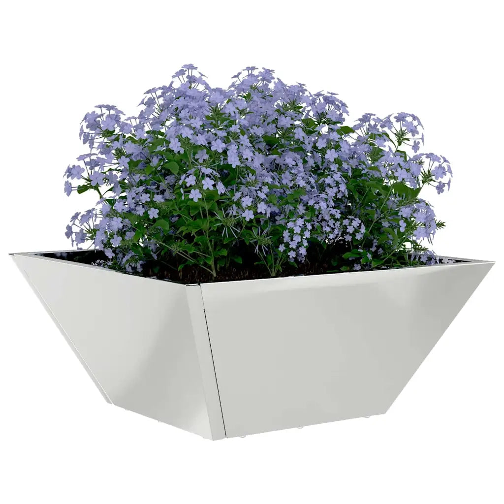 Vaso da giardino Argento 35 x 35 x 15 cm Acciaio zincato 873806