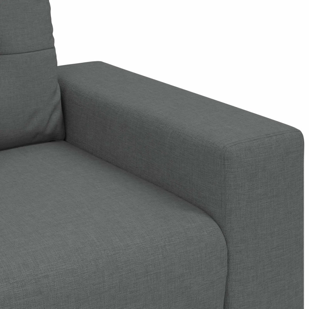Divano 3 pcs Grigio scuro 221 x 80 x 80 cm Tessuto misto lino 3324629