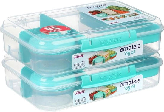 Borsa per Picnic con Scatole e Contenitori per Snack - 148 litri - BPA libero - Riciclabile - Terracycle - Minty Azzurro - 2 pezzi